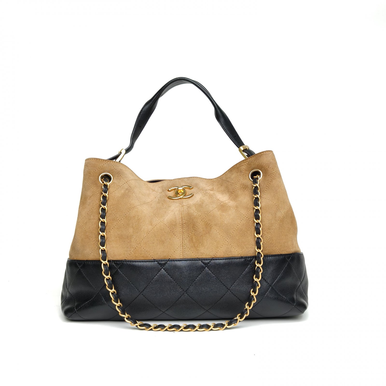 95新 Chanel/香奈儿 【黑黑】25A手工坊系列 托特包 Hobo 小号
