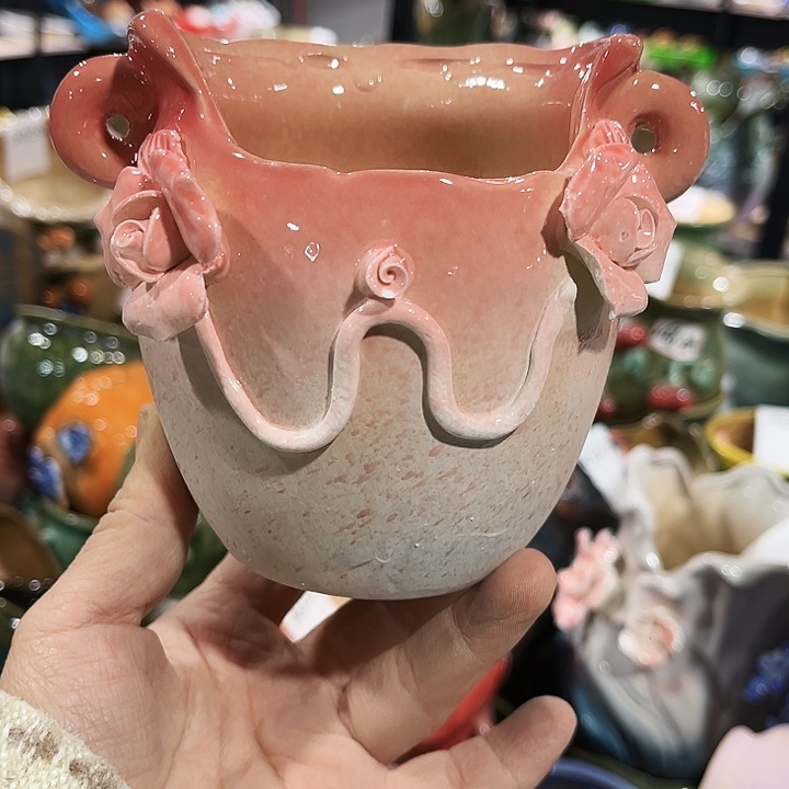 瓷片花盆多肉植物艺术品