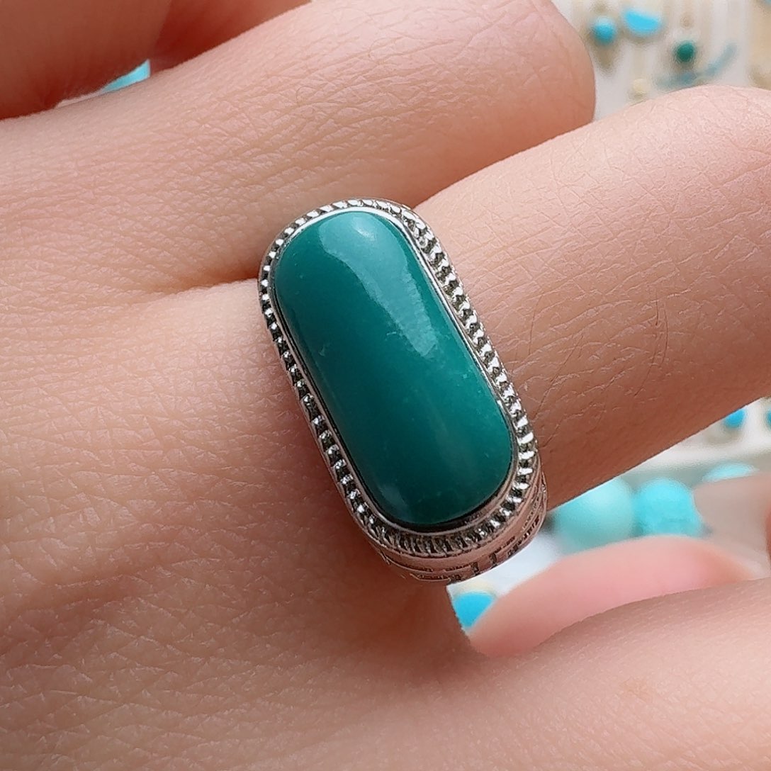 绿松石珠宝奇石银S925镶嵌