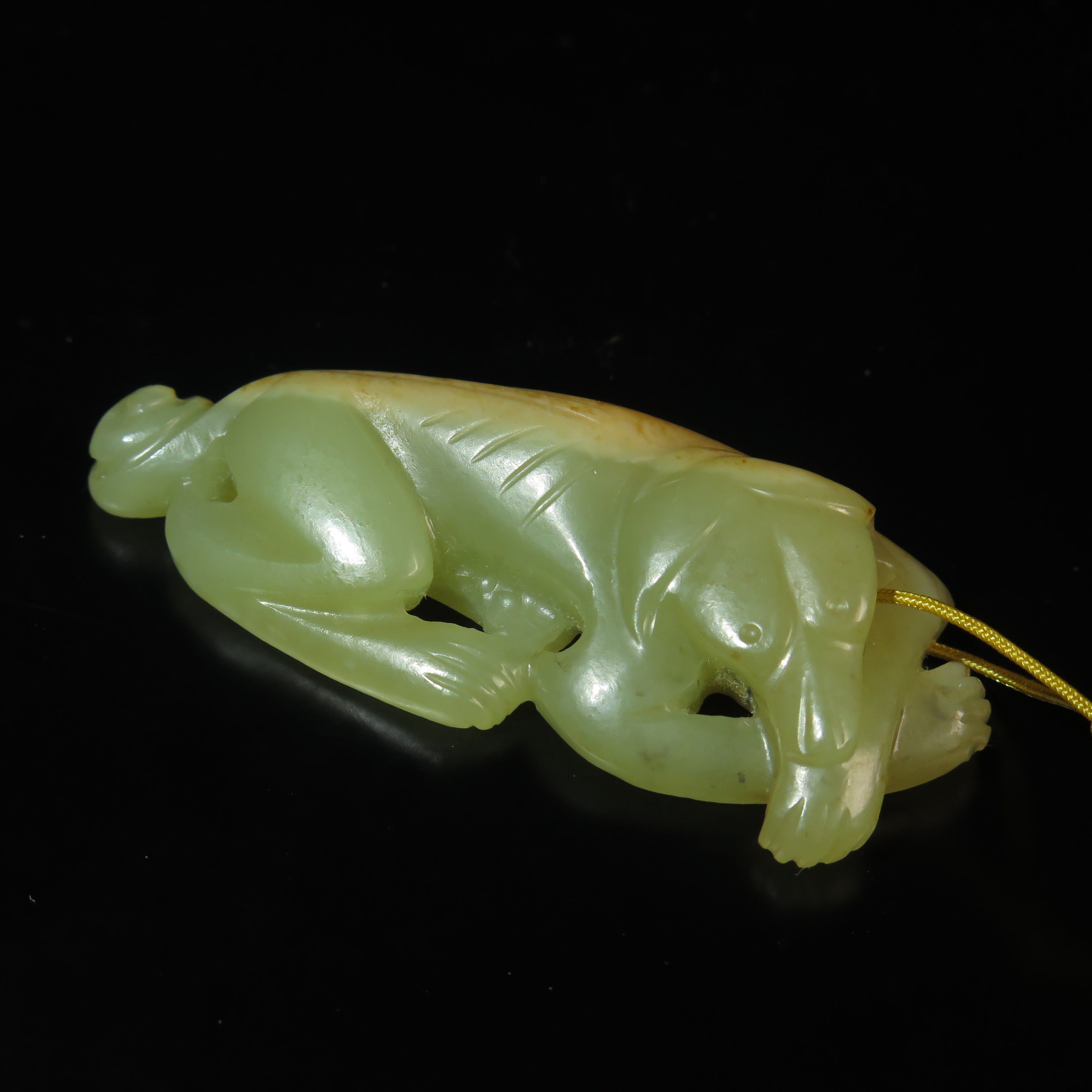 明代玉卧犬/MZ137632/和田玉/民族文物