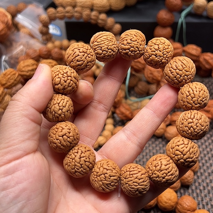 文玩核桃手串19.5肌肉脑纹桃核