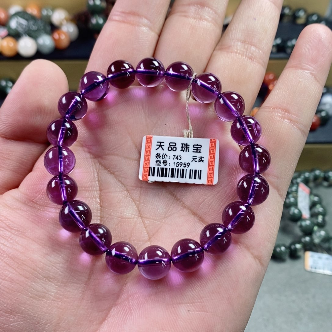 水晶手串未镶嵌南***?紫水晶15959