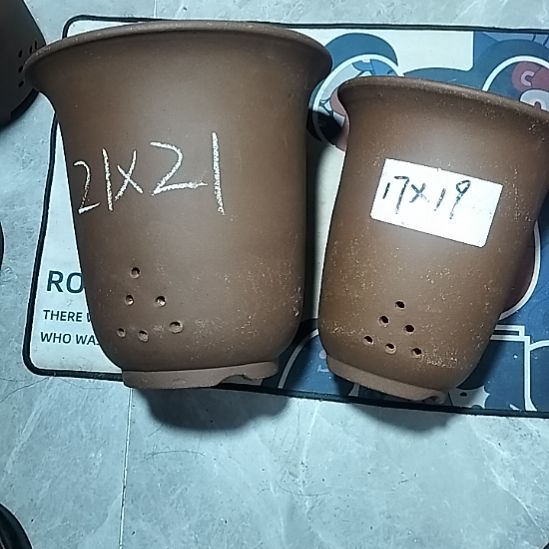 紫砂金钟套盆一大一小