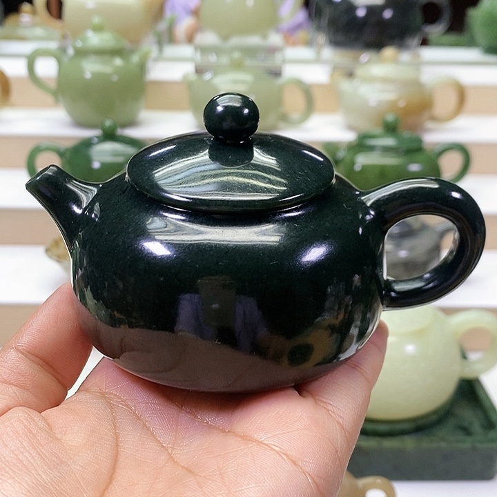 和田玉未镶嵌挂件茶壶