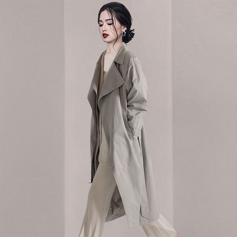 2025流行品牌女式风衣中长款春季新款宽松帅气外套阔太太大衣