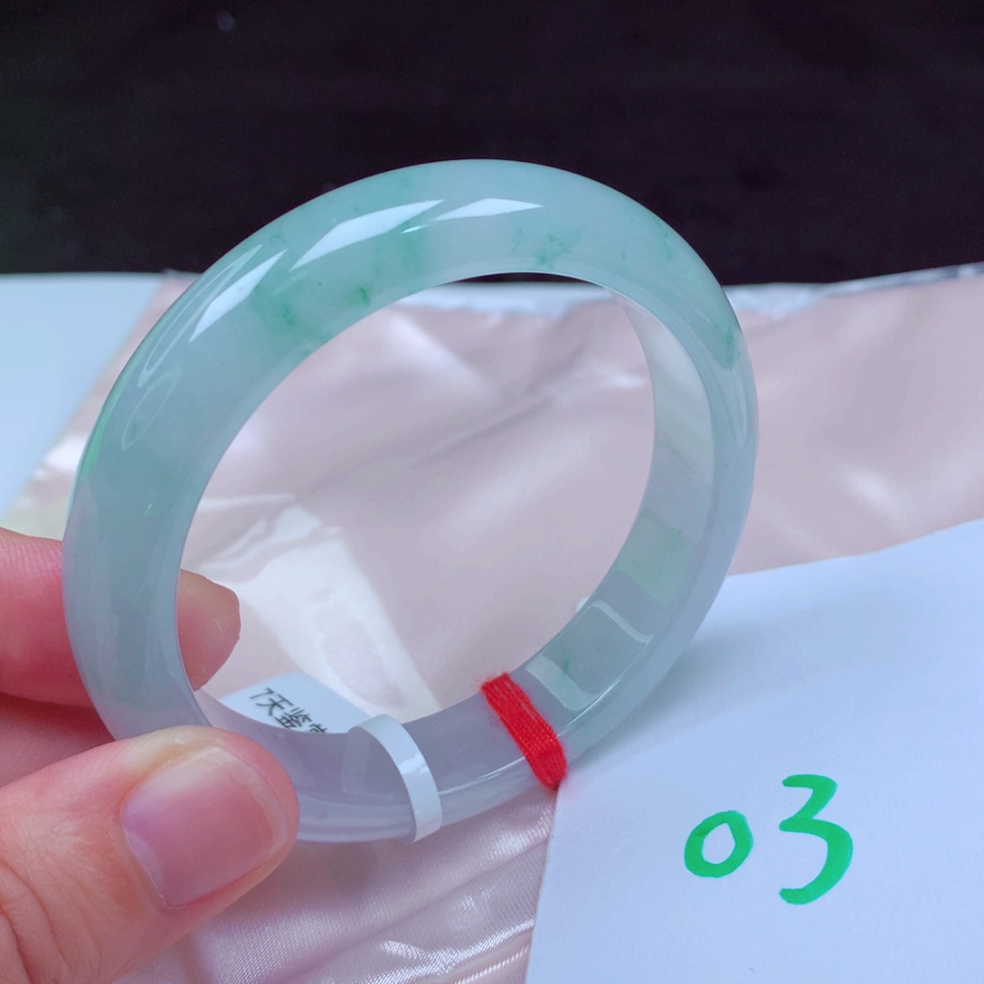 未镶嵌手镯翡翠缅甸天然A货翡翠手镯55.8