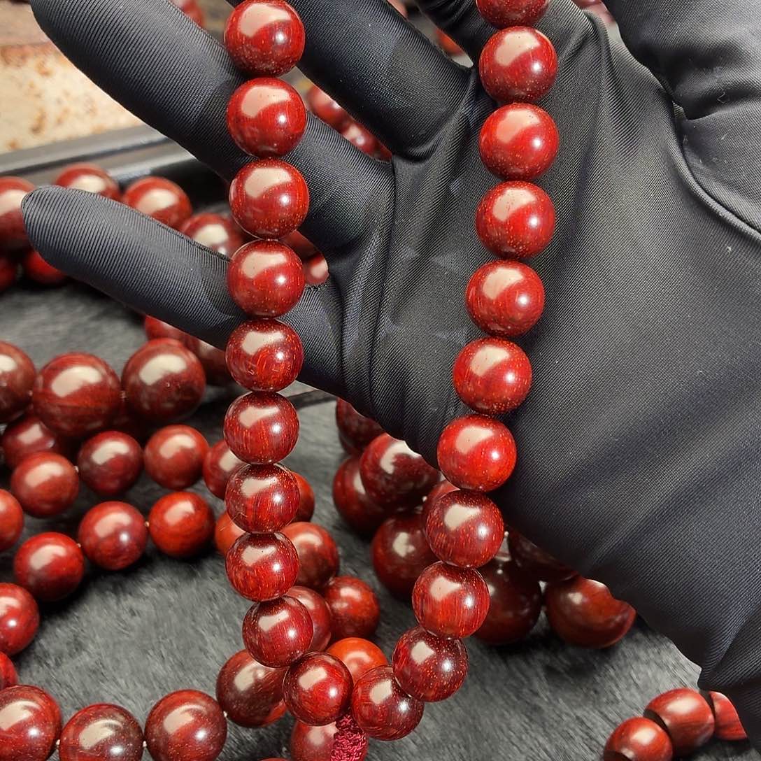 小叶紫檀手串/手链原汁原味满鳞满星顶泥