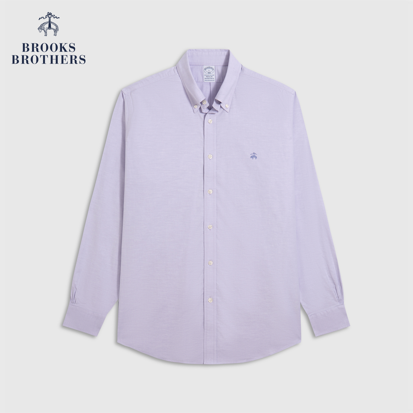 Brooks Brothers/布克兄弟男士25早秋新品纯色刺绣logo休闲衬衫