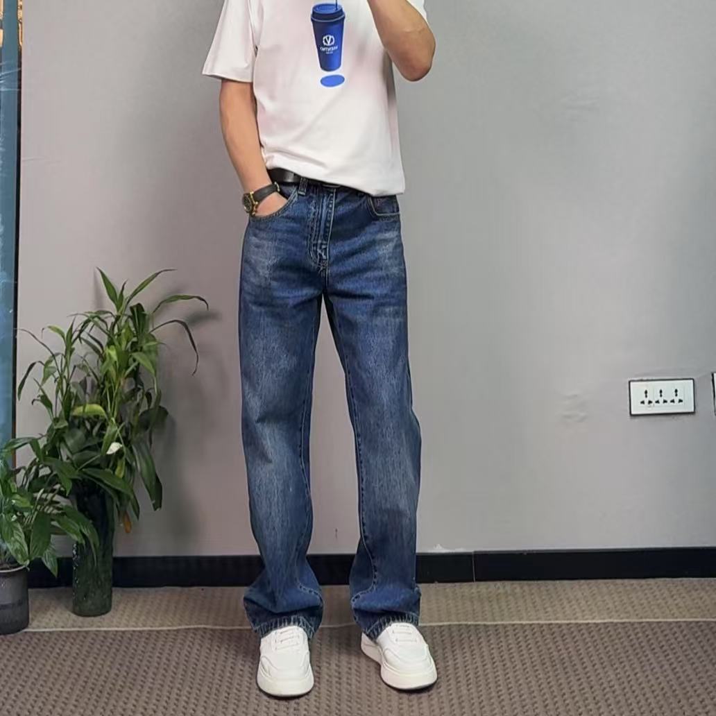 秋季新款牛仔裤男款爆款时尚2025男士宽松直筒潮流百搭无弹阔腿裤