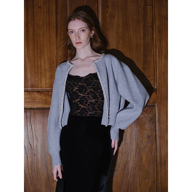 Mix Selection｜落雪衫 澳洲羊毛针织开衫重工链条外套MSDJW1027