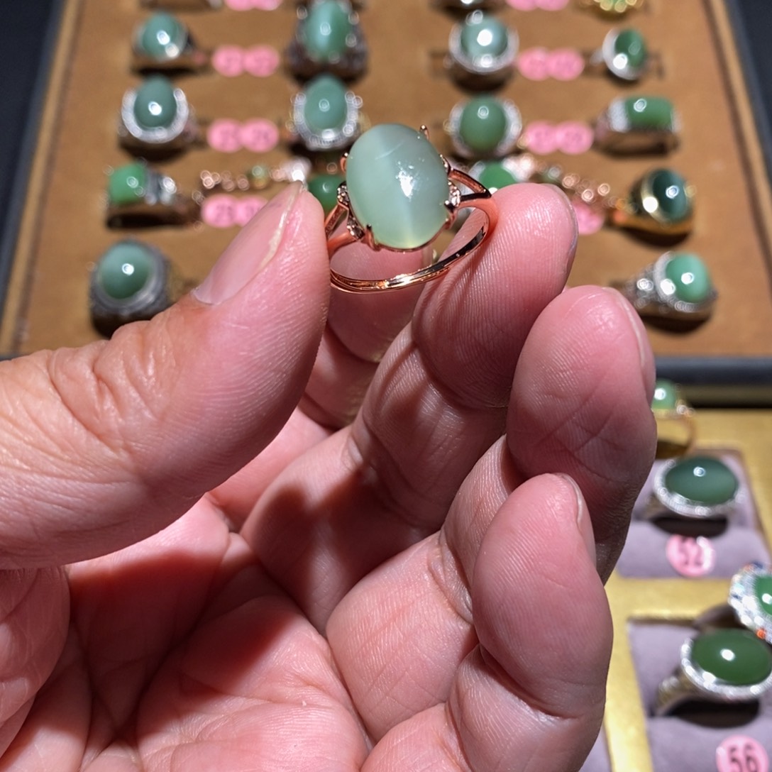 和田玉（碧玉）戒指未镶嵌