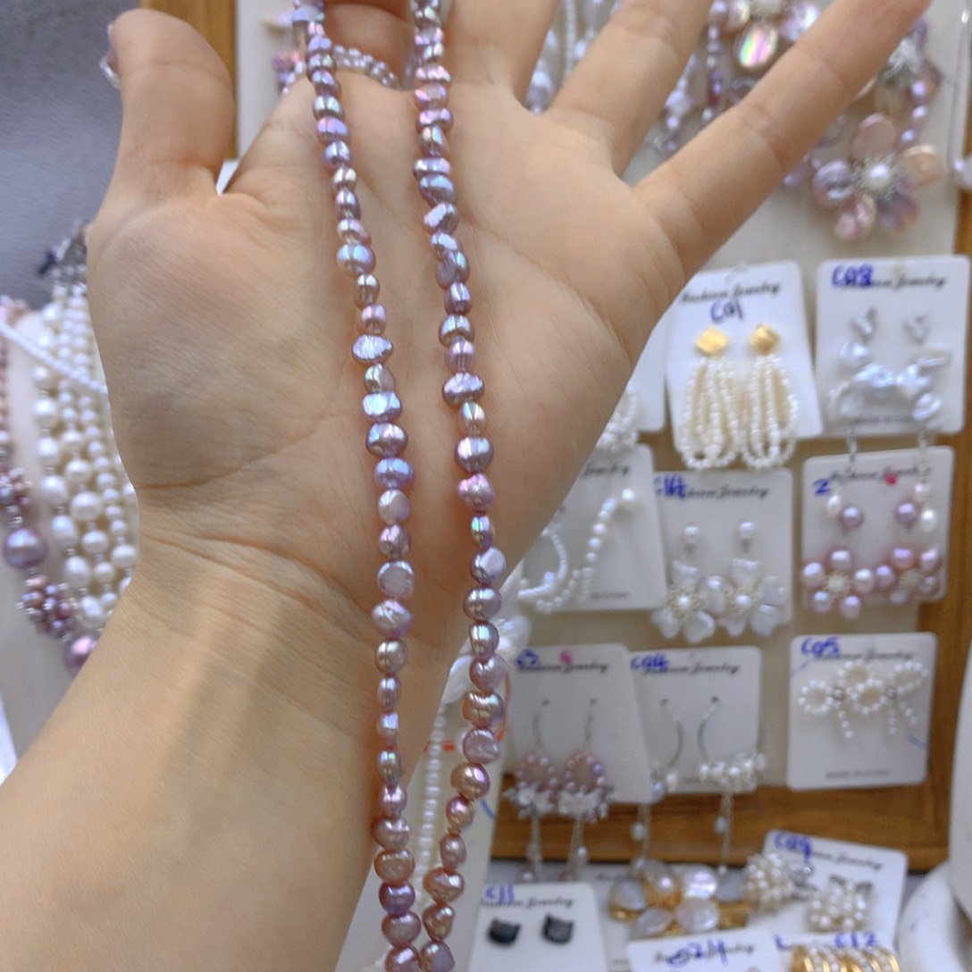 淡水珍珠耳饰银S925镶嵌