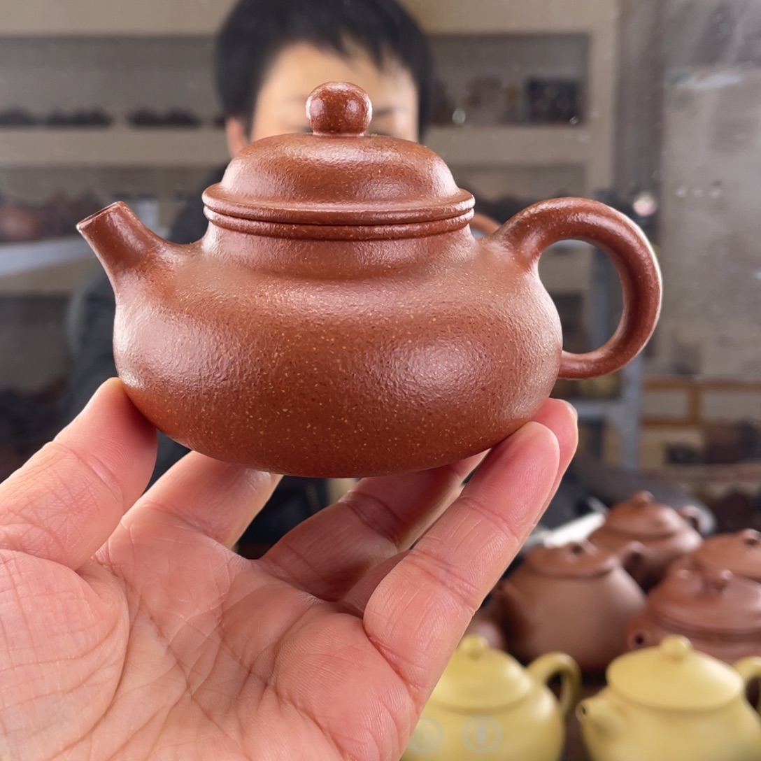 紫砂茶壶陶都路挑纯红降坡容天150cc