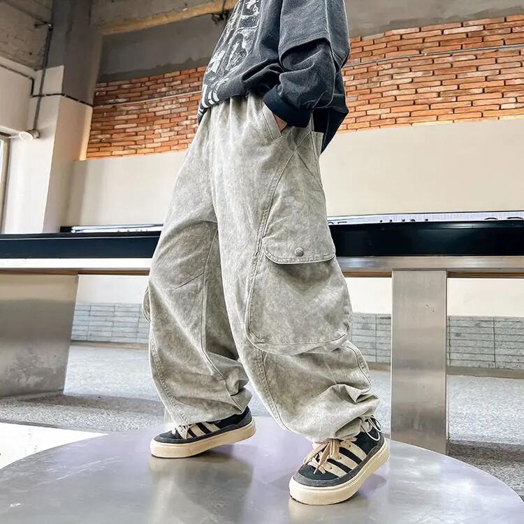 【5.9~~12】男女童工装裤童装卫裤童装牛仔裤韩系风裤休闲卫裤秋冬1