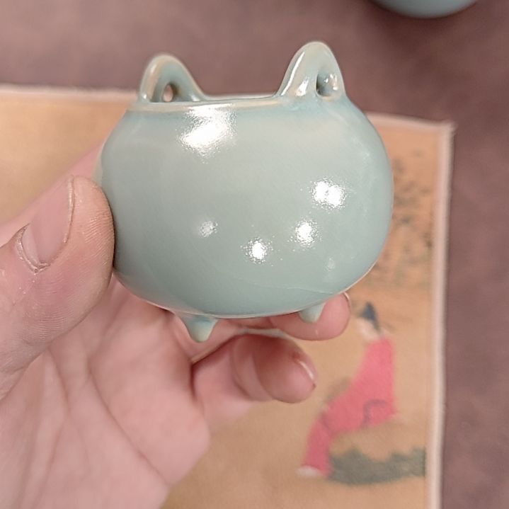杯子D**?天青釉 小香炉