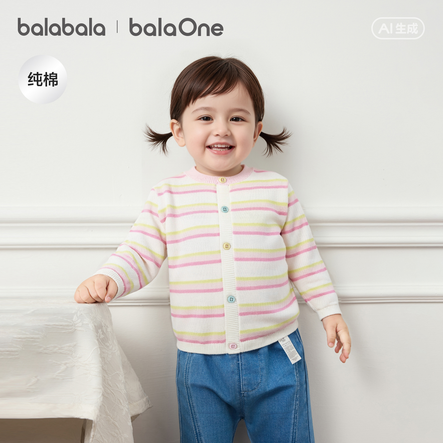 【balaOne】巴拉巴拉童装儿童毛衣男女童2026新款春秋装宝宝开衫