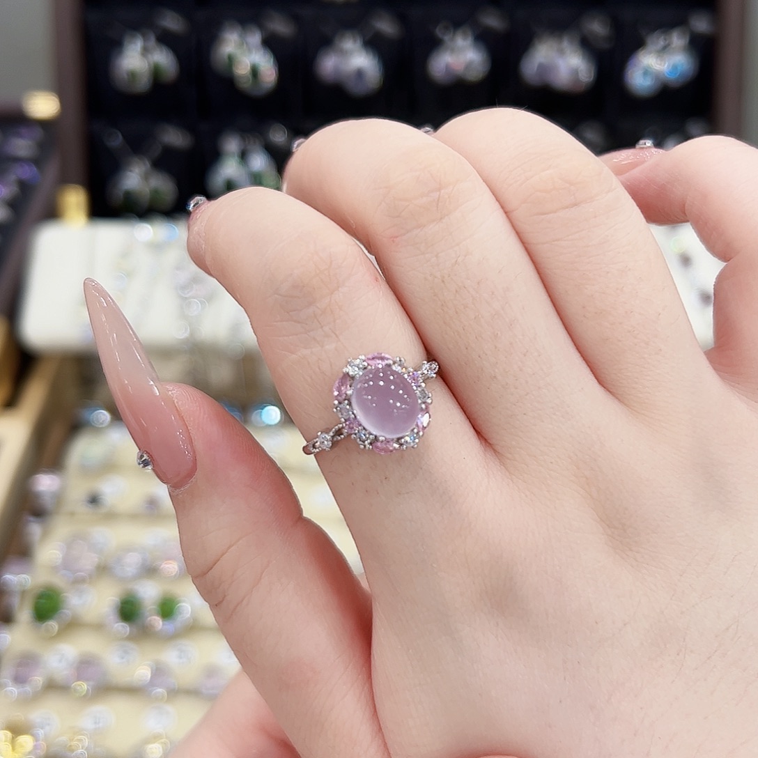 用***5萤石银S925镶嵌戒指