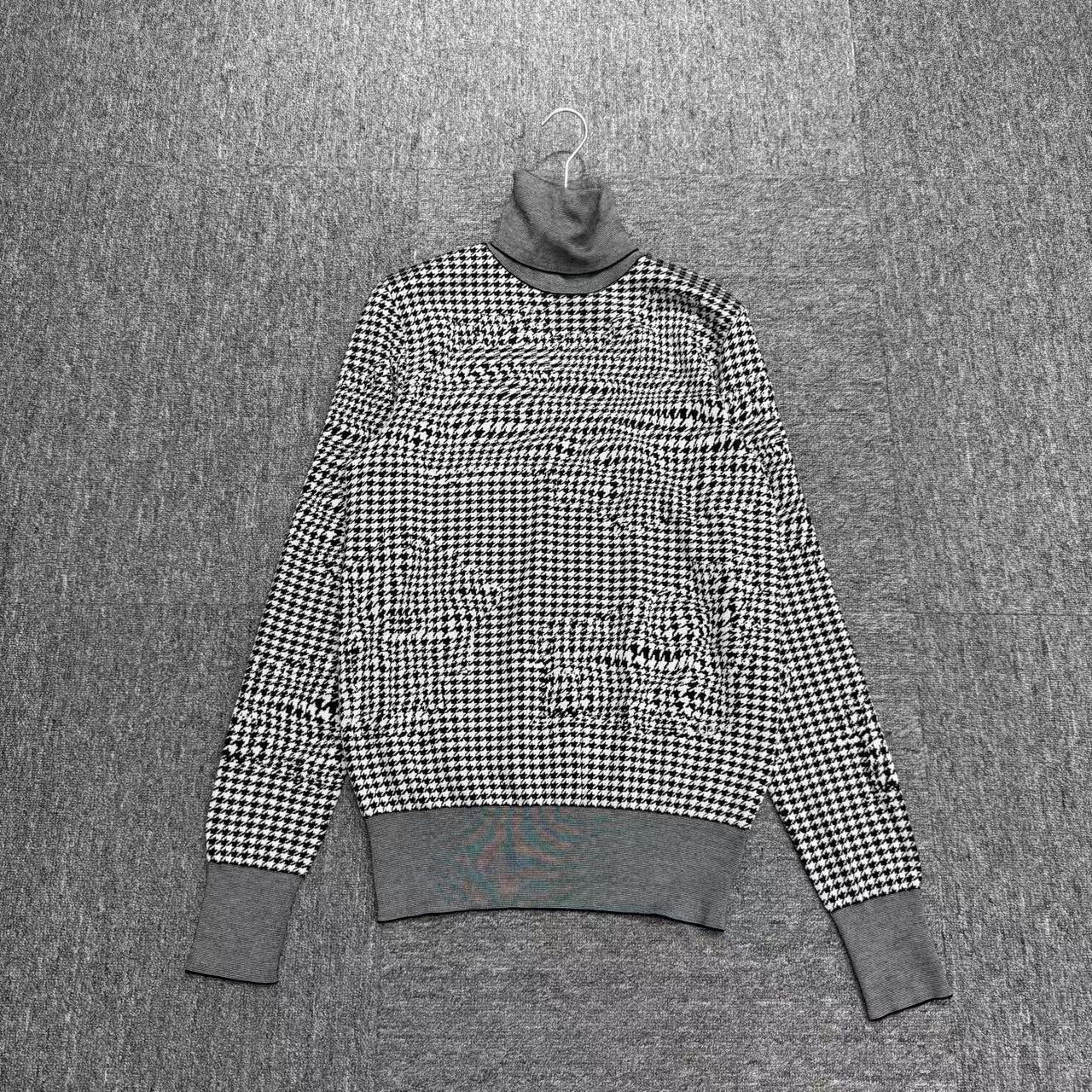 99新 DIOR/迪奥 千鸟格高领羊毛衬衫/xs码/编码18895