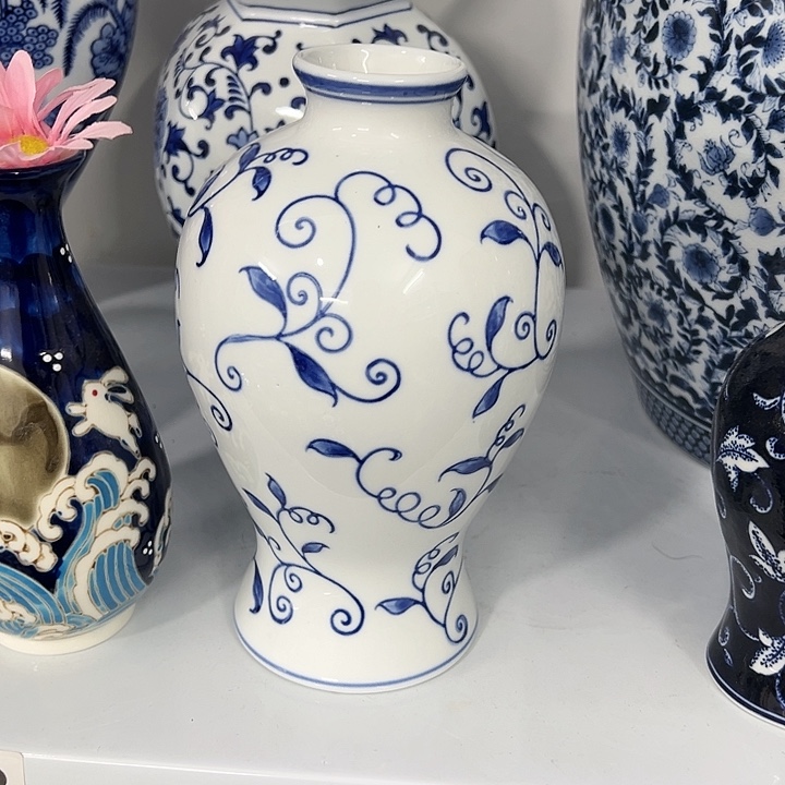 摆件蔡*汐青花瓷手工手绘高温釉下彩家居摆件花瓶