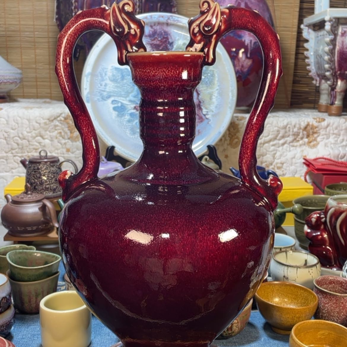 【闪购商品】摆件煤烧双龙尊。