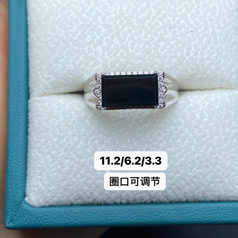 墨翠戒指 s925银镶嵌 品相饱满大气 