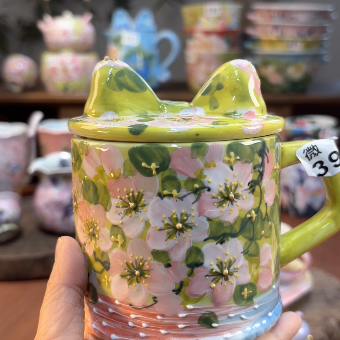 景德镇手绘高温釉下彩陶瓷茶具
