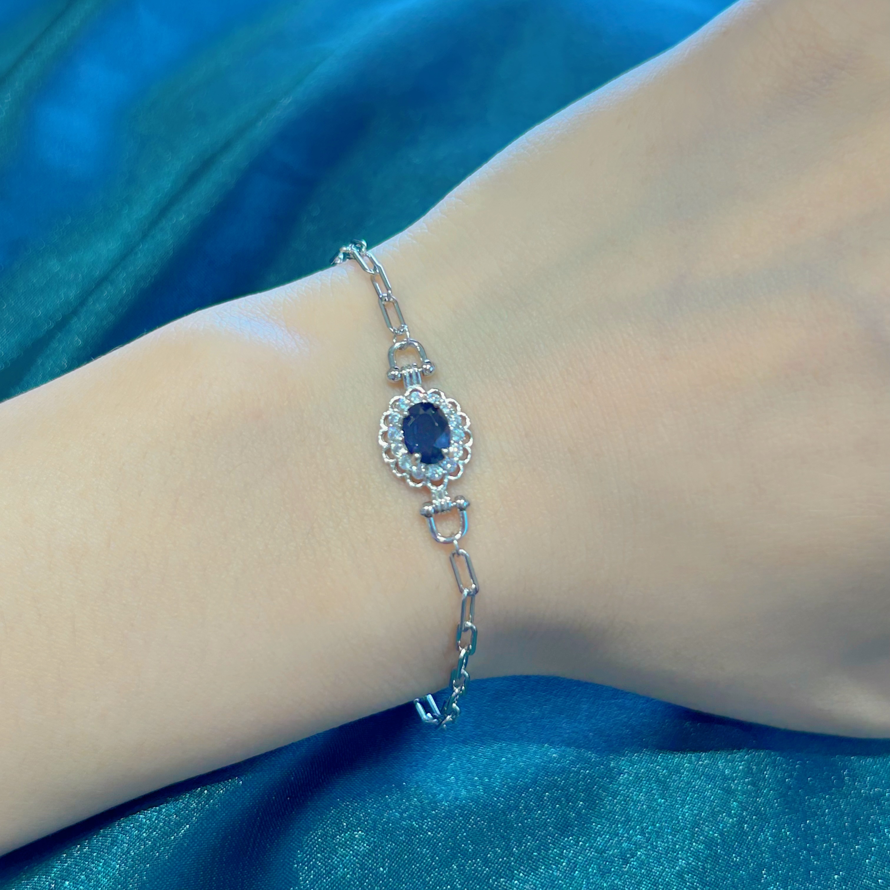 S925银蓝宝石手链-LBS120