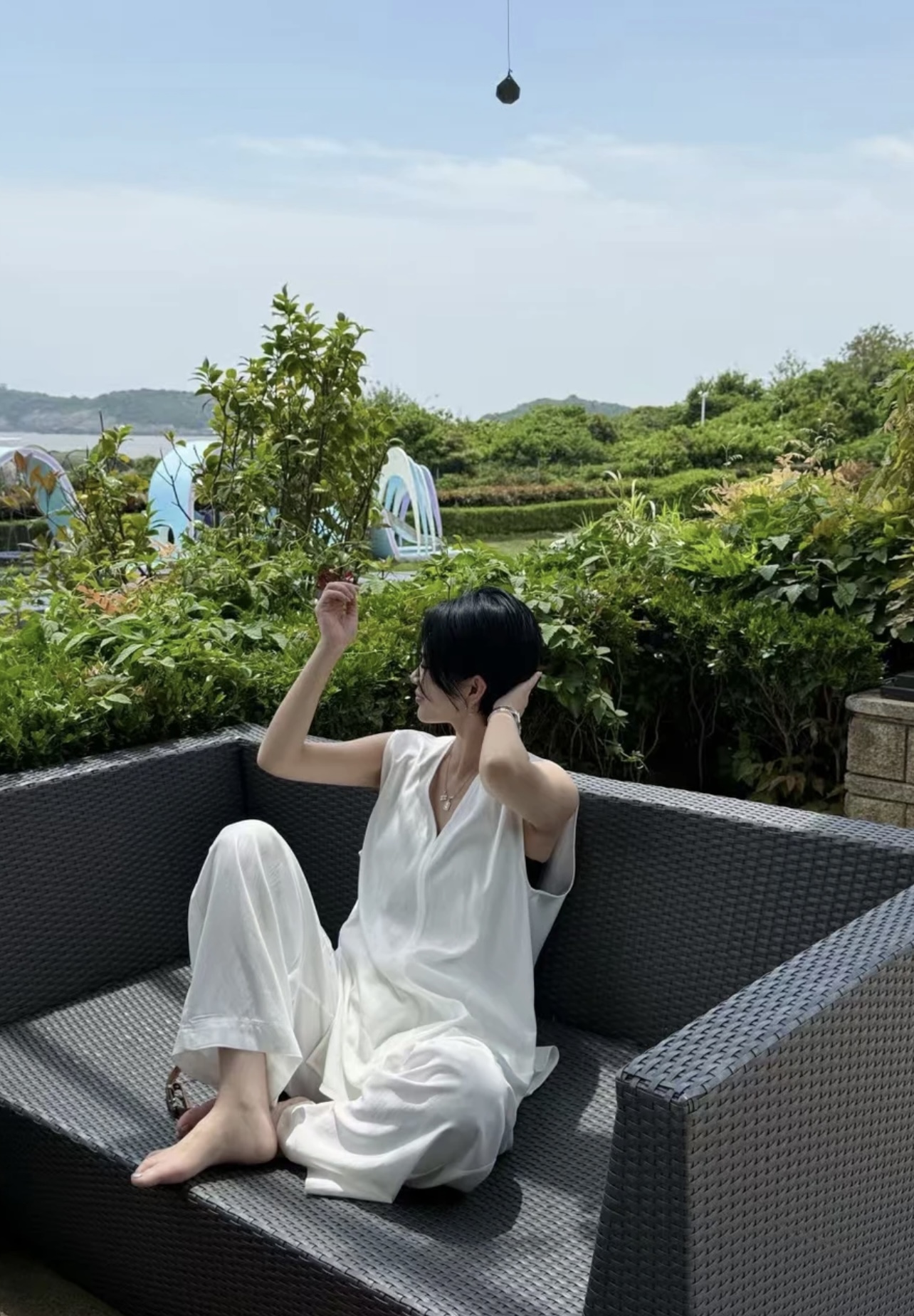 慵懒丨随性老钱风宽松长袖衬衫阔腿裤套装26212