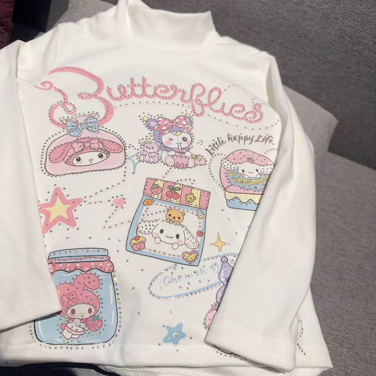 烫钻纯色德绒打底衫25秋款亮钻潮流印花爆款印花烫钻T恤童装