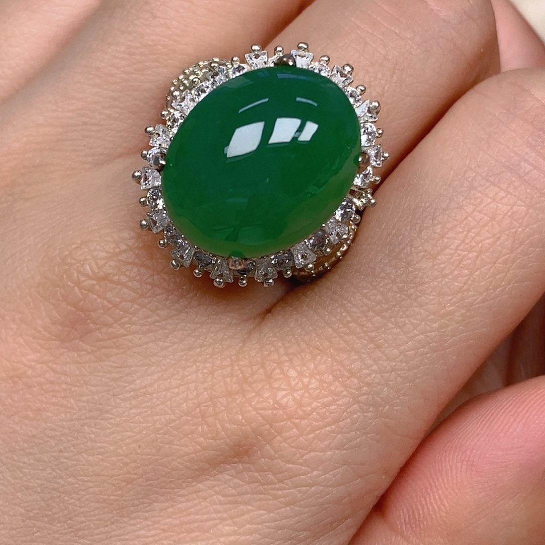 翡翠戒指未镶嵌女****O翡翠