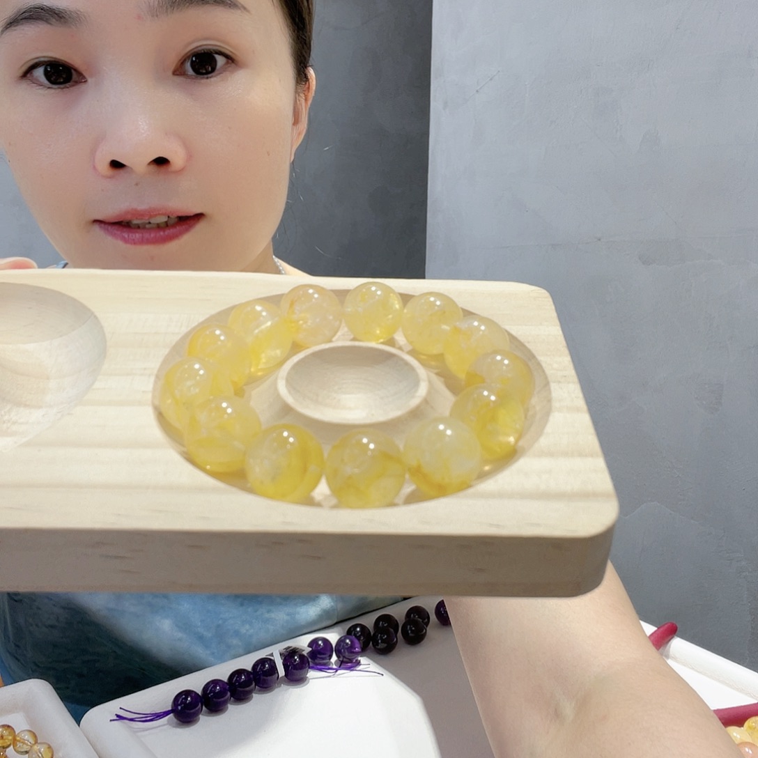 【闪购商品】未镶嵌手串水晶多样性发一黄胶花14