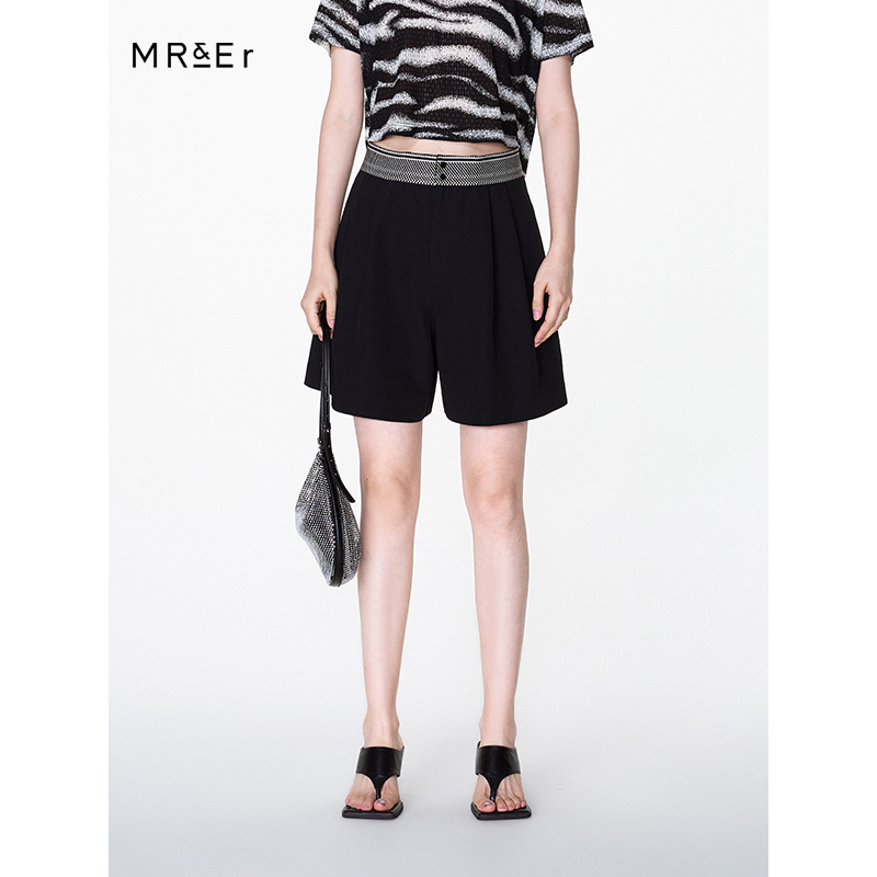 高腰设计感腰头装饰百搭休闲短裤R4B70463