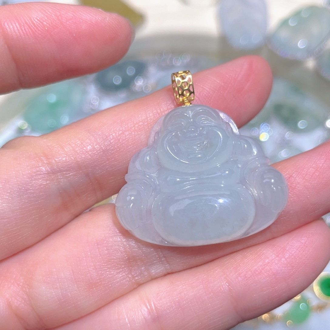 翡翠颈饰18K金镶嵌翡翠