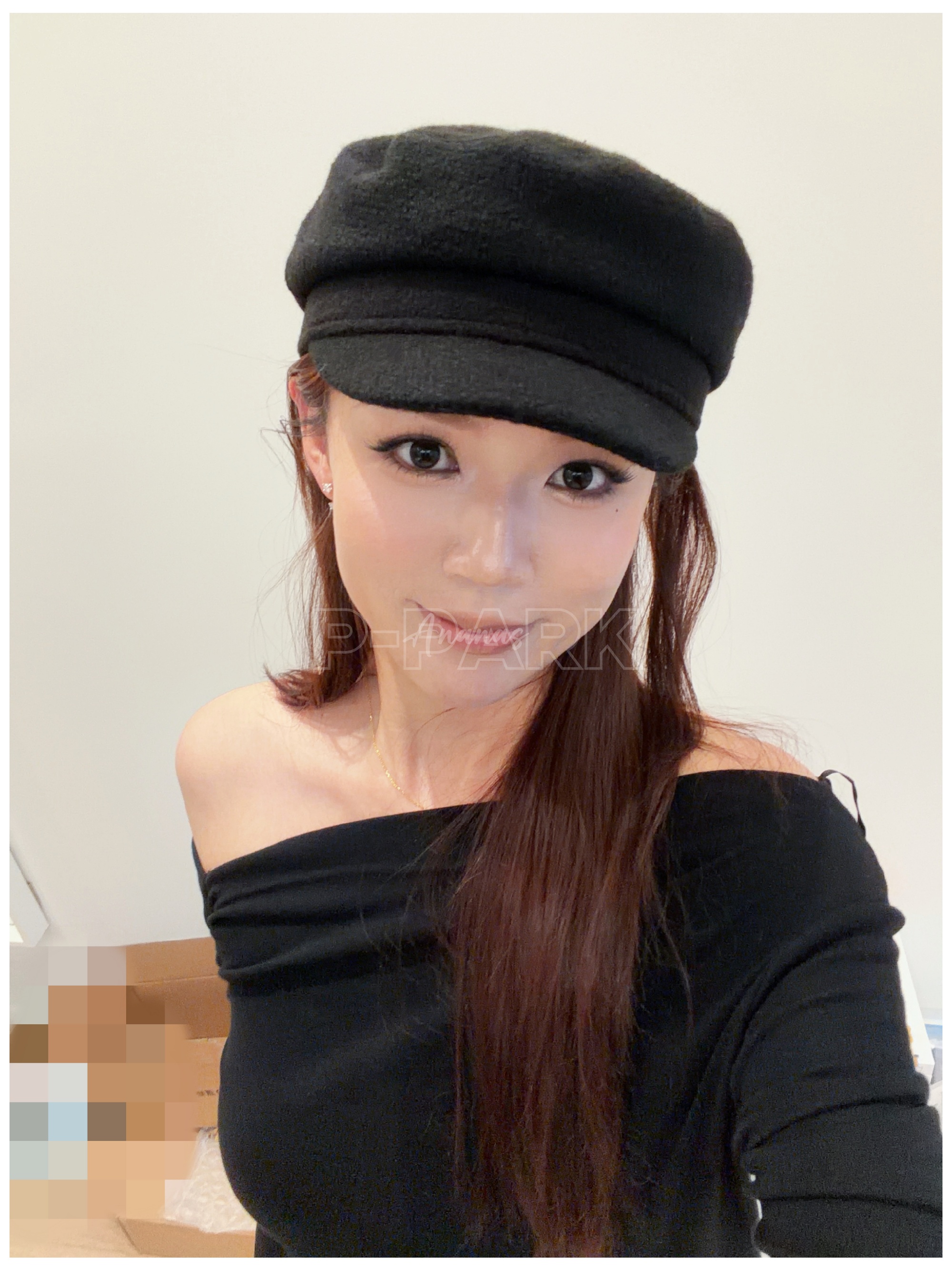 菠萝公园|复古黑色画家帽 韩系羊毛呢帽秋冬季报童帽女时尚