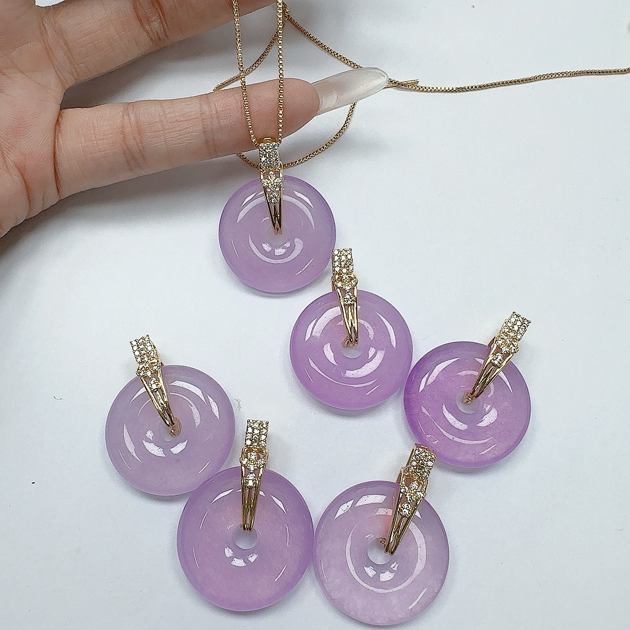 冰紫原创平安扣吊坠