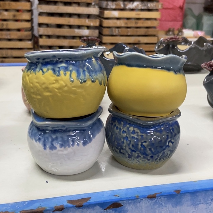 陶瓷花盆单场满9.9发7.5*6.5