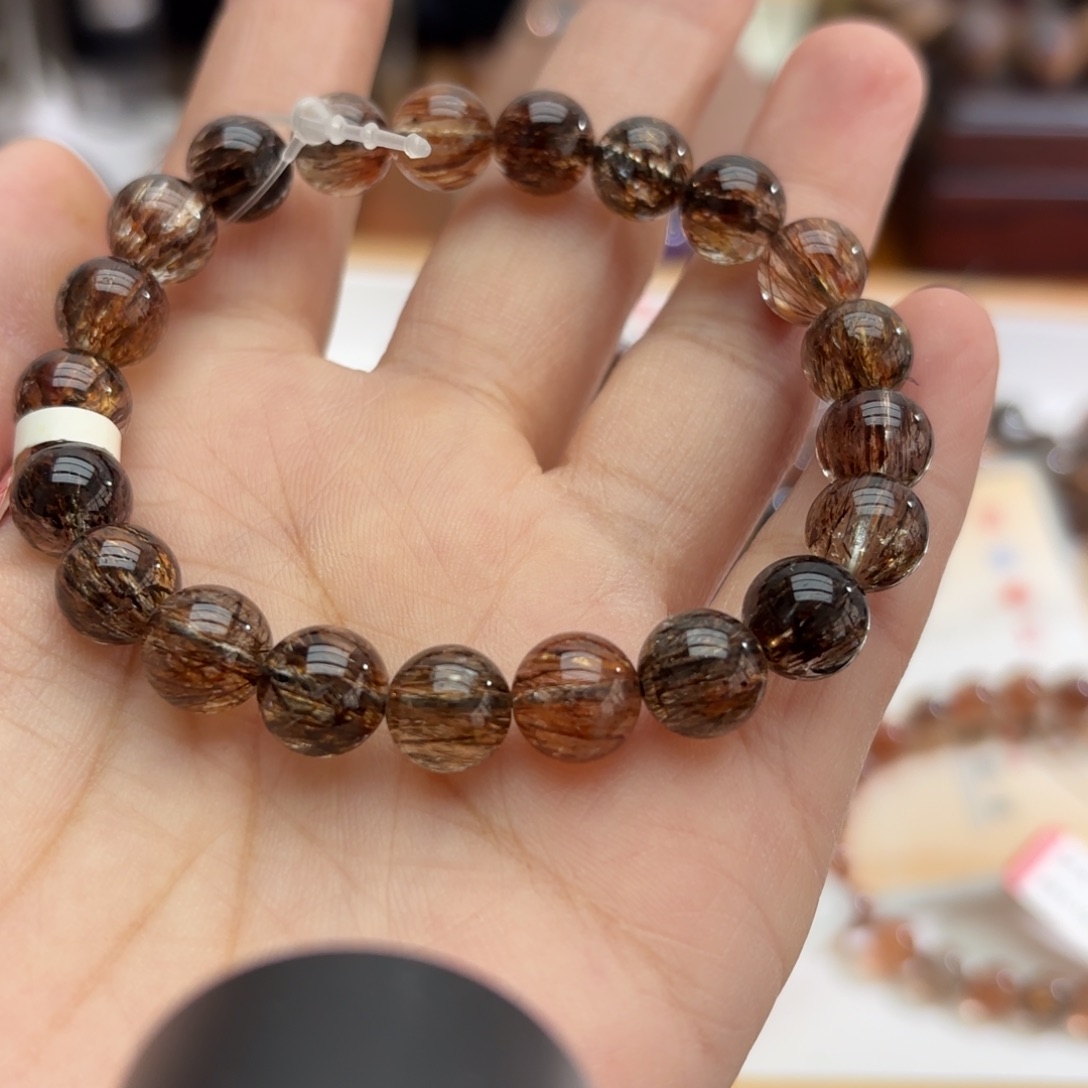 未镶嵌手链水晶贝**米黑金超
