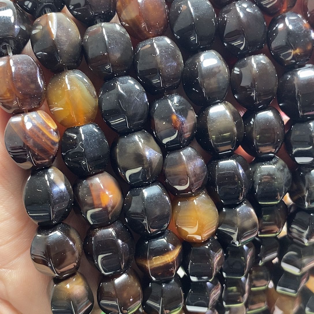 玛瑙/玉髓未镶嵌珠宝半成品玛瑙南瓜卡14mm