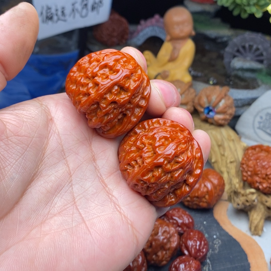 ****把件文玩核桃白狮子