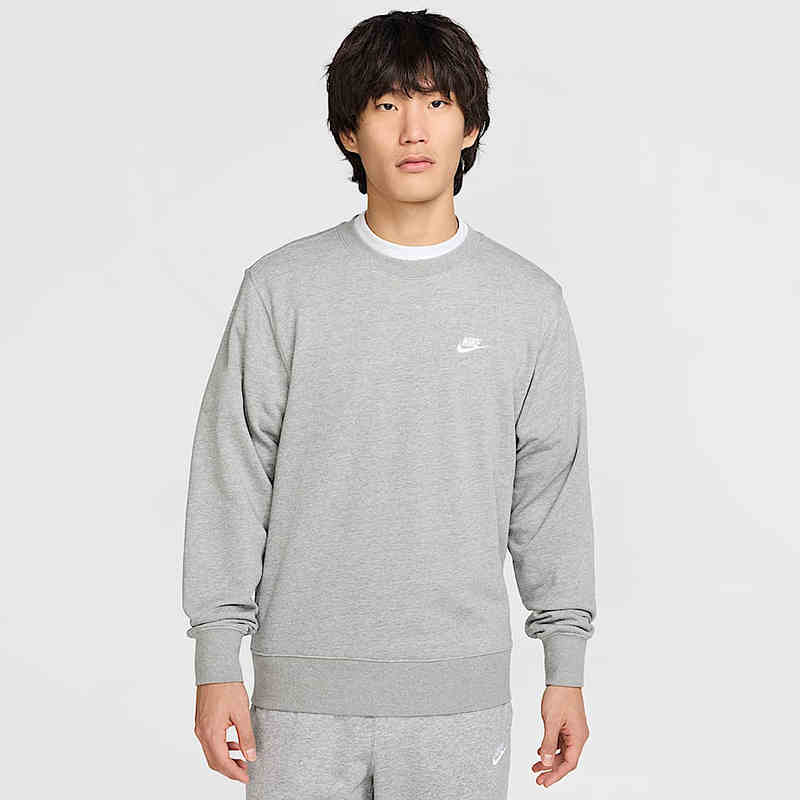 Nike耐克男子针织毛圈经典刺绣小标黑色套头衫圆领卫衣FN3889063