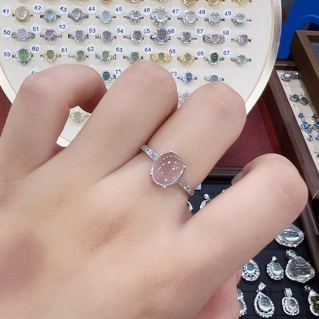 n***1戒指银S925镶嵌烟晶