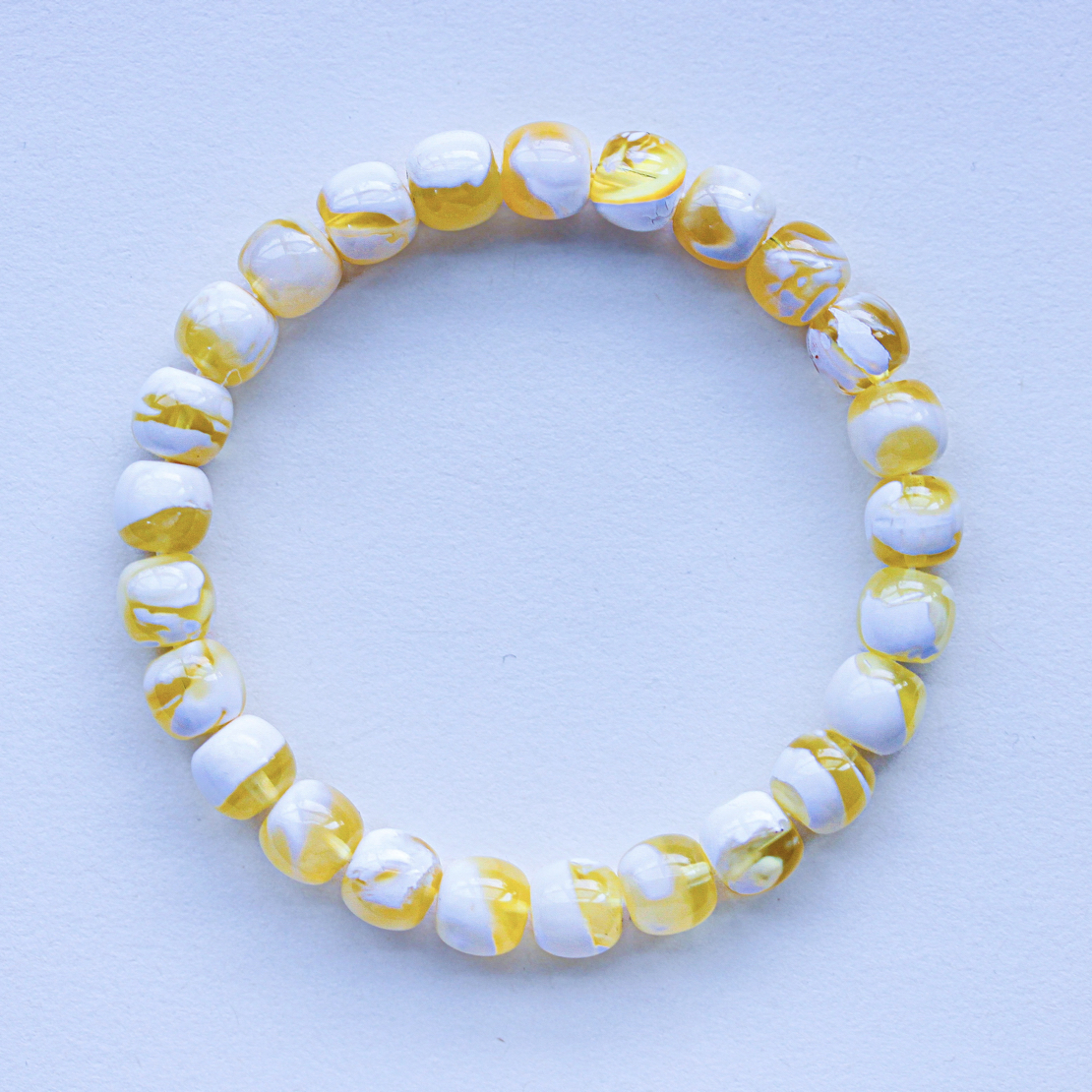 8.6mm极致金漆白妖花溶洞老型蜜蜡手串9.36克 精工 甄选 收藏级