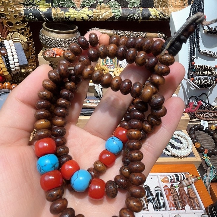 星月菩提吊坠藏地朵朵星月菩提108