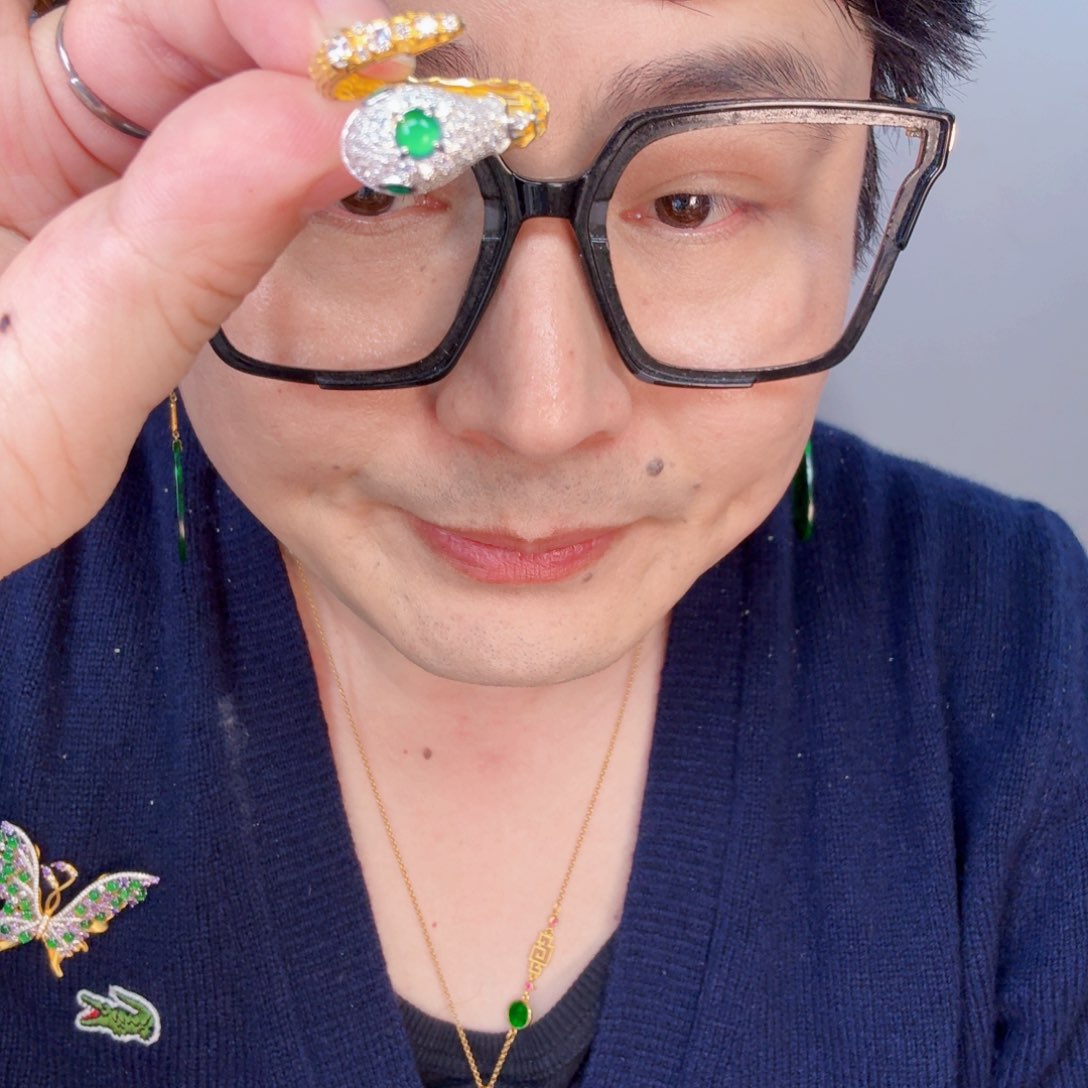 翡翠颈饰银S925镶嵌一个