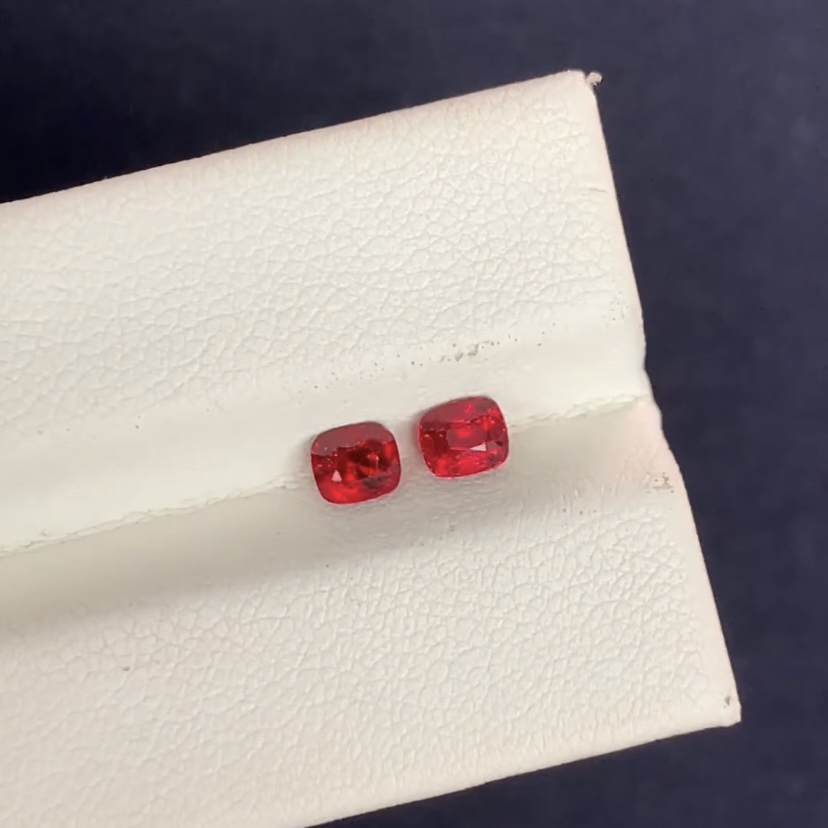 天然缅甸绝地武士尖晶石 0.77ct 3# 正红绝地 尺寸3.7×4.2