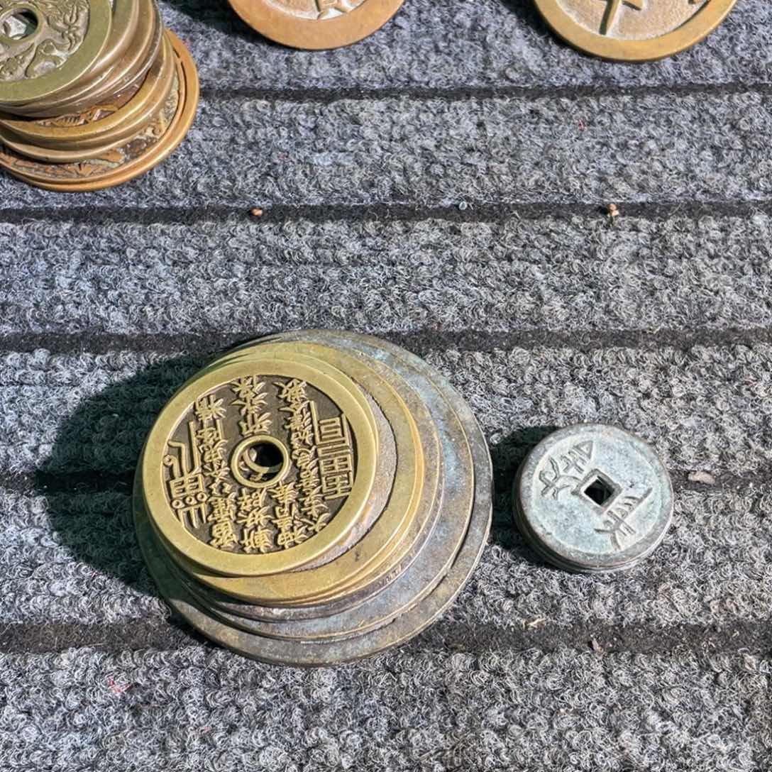 铜老铜花钱手工翻砂工艺品