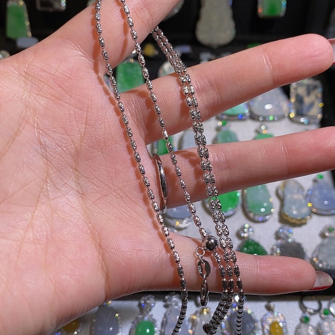 翡翠颈饰银S925镶嵌天然