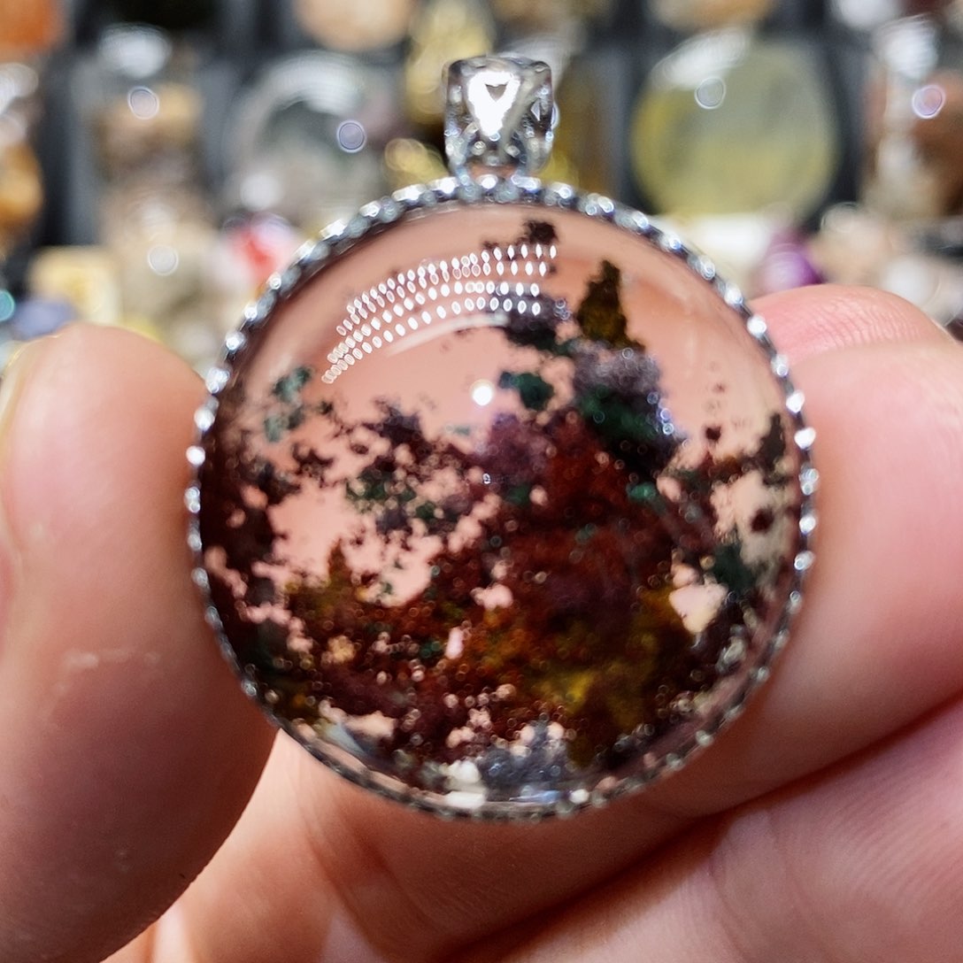 水晶颈饰银S925镶嵌天然精致水晶吊坠