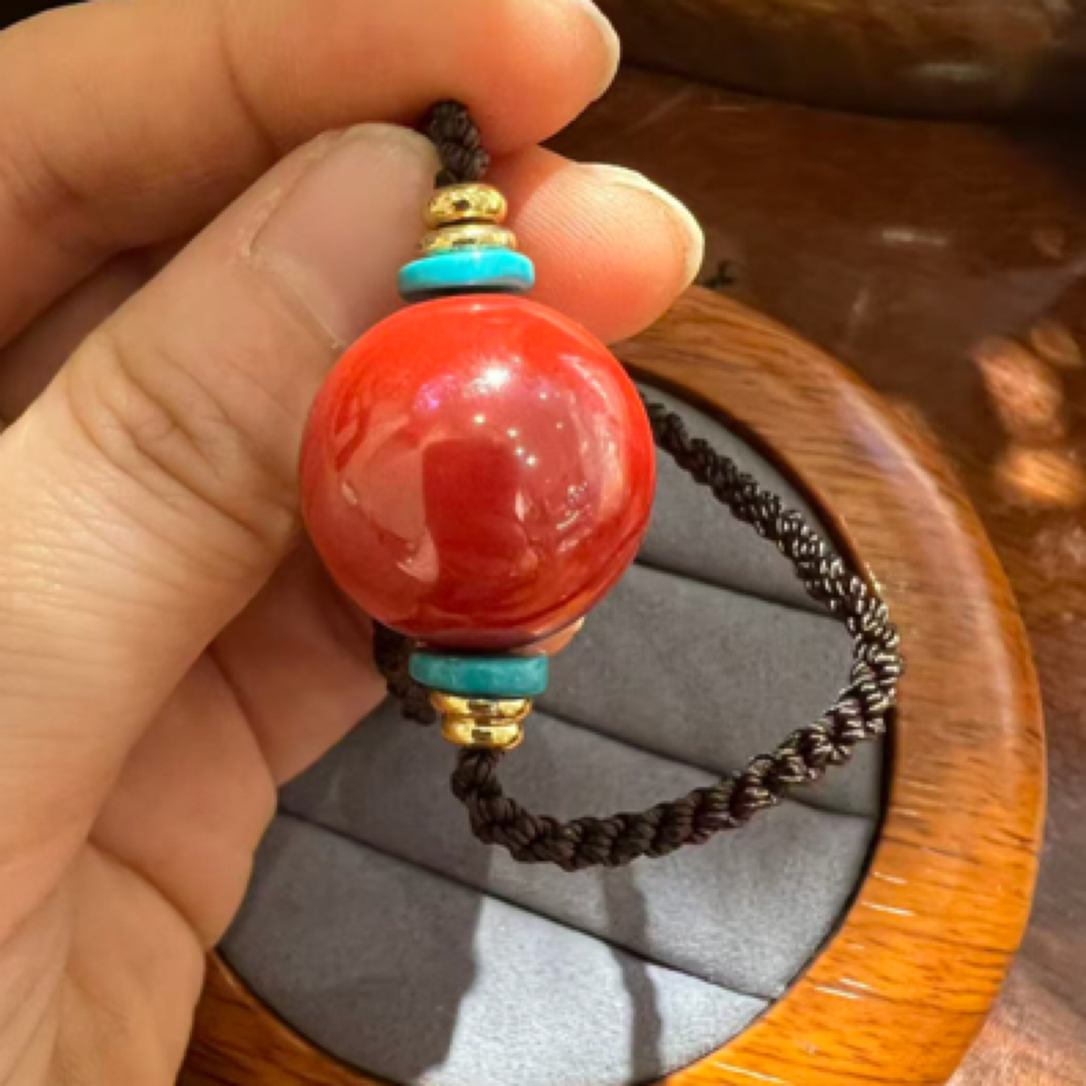 非金属珐琅项链 135号项链（2.0尺寸红色圆珠项链）