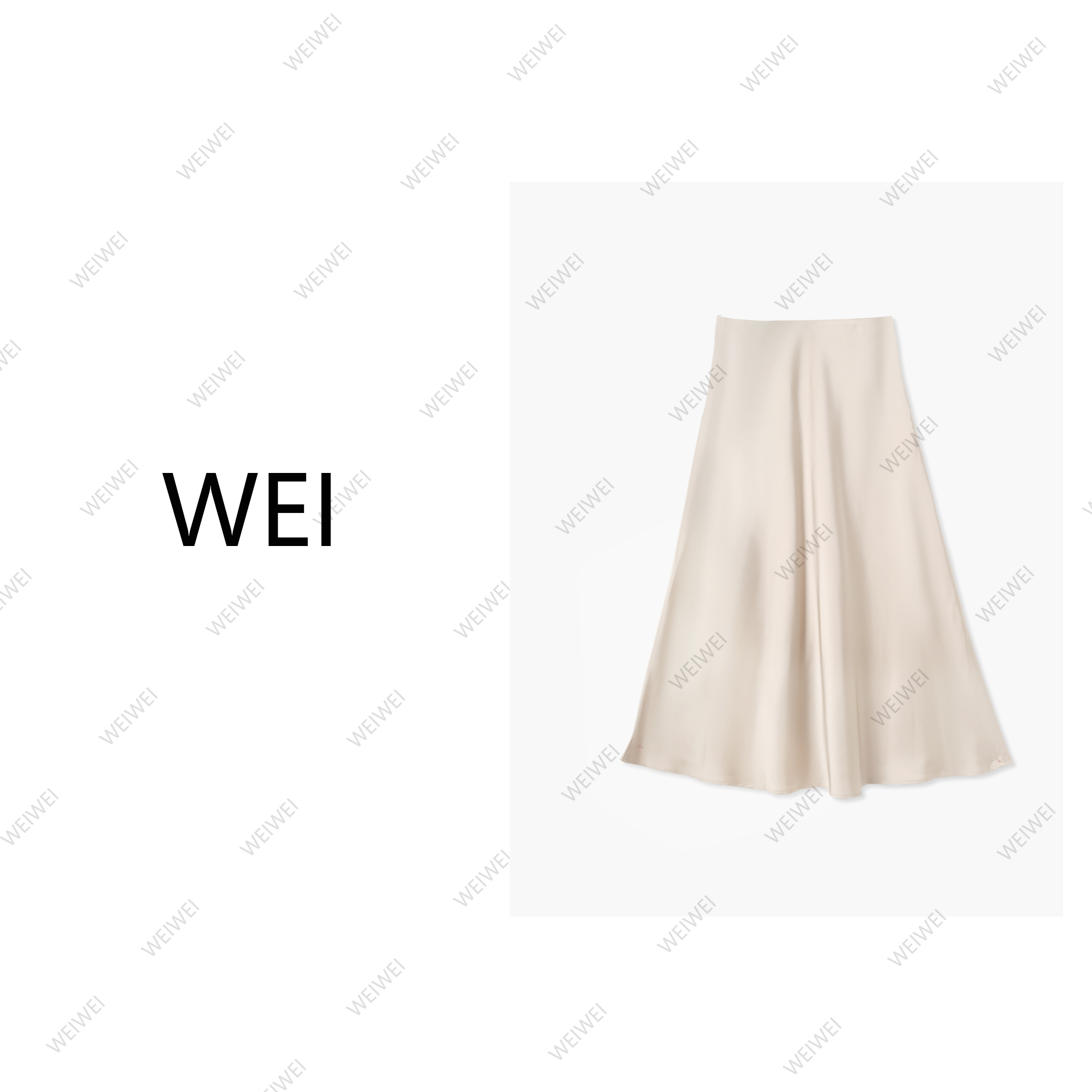 WEI【絮语】气质轻奢高腰时尚休闲百搭夏季重工半身裙CQ25CQ048